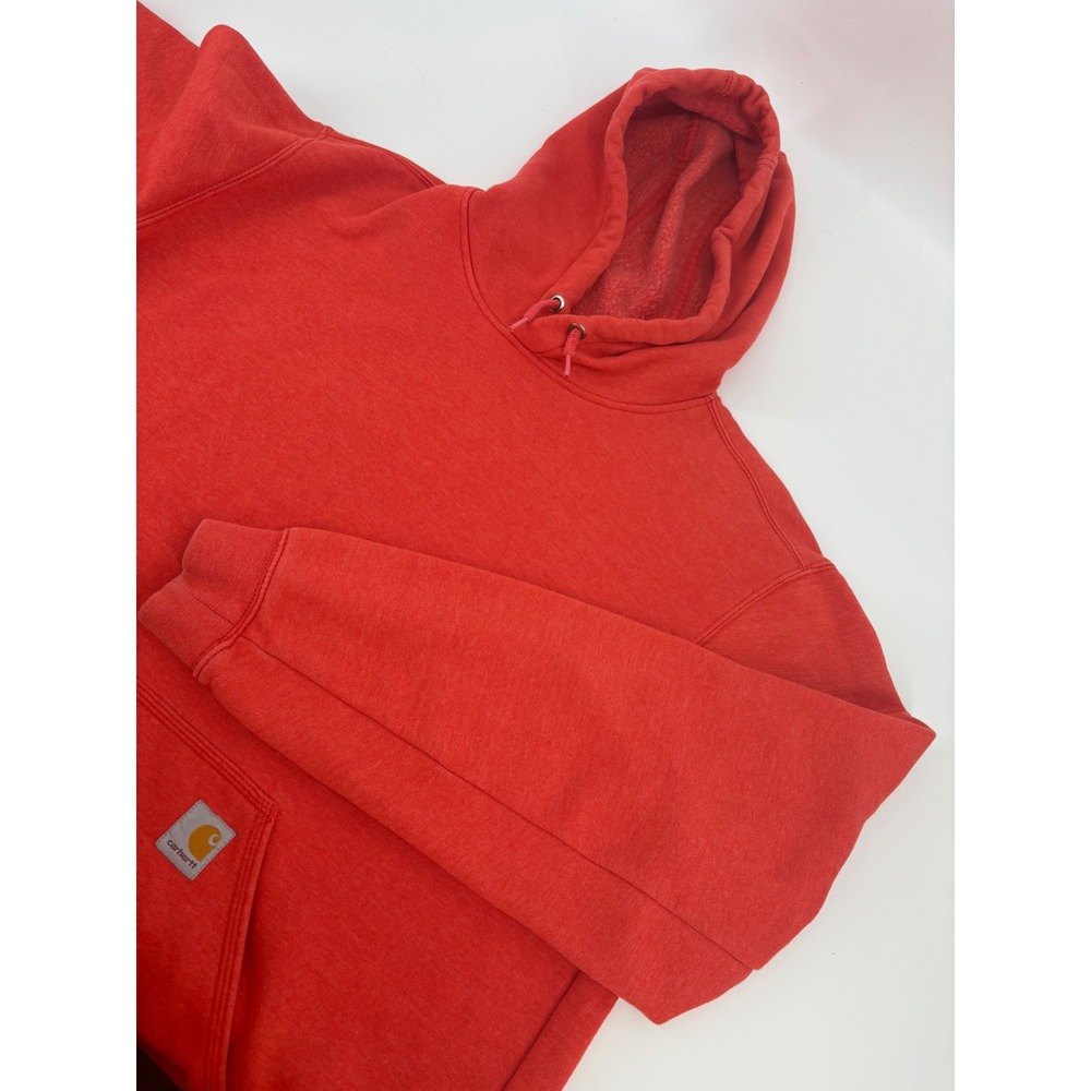 Carhartt Mens Red Sleeve Logo Hoodie Loose Fit Tall Large K288 R51 Sweatshirt